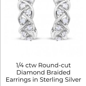 1/4 ctw Round-cut Diamond Braided earrings